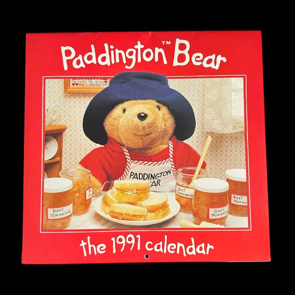 Vintage 1991 Paddington Bear Wall Calendar Antioch Publishing Collectible